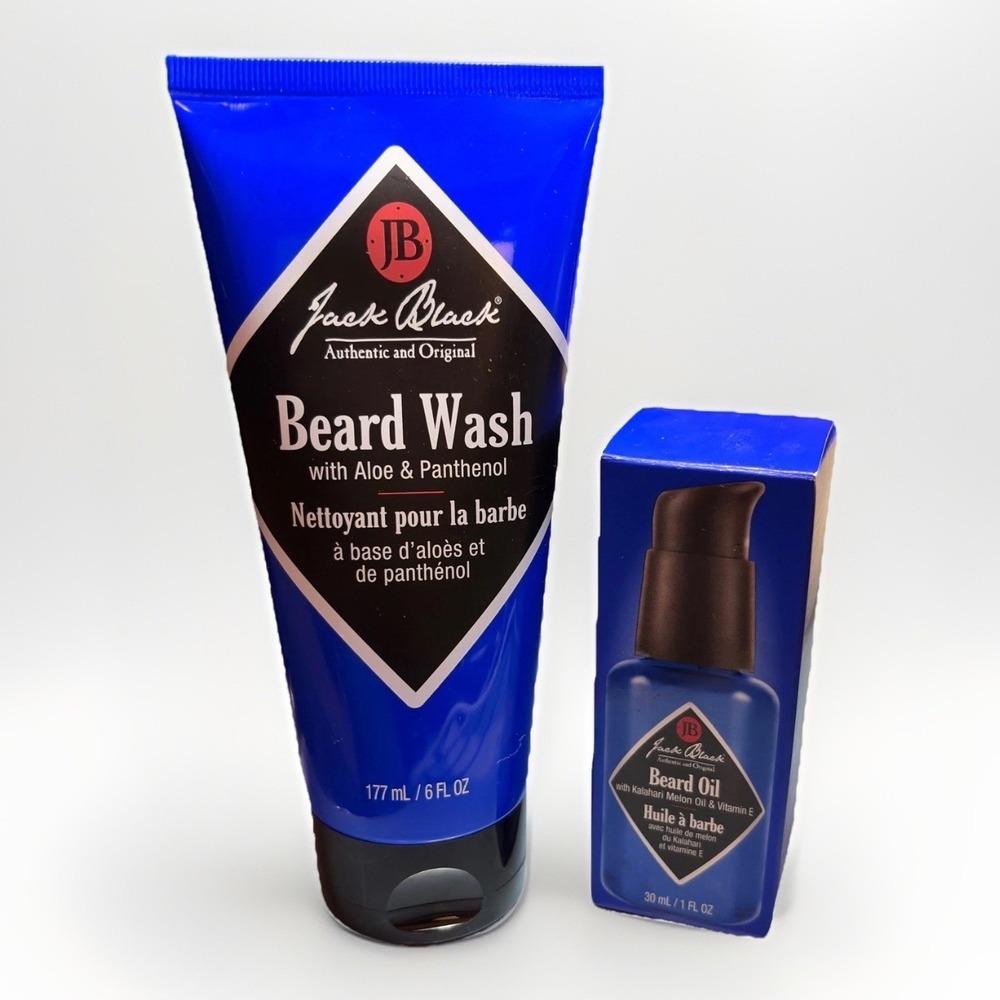 Jack Black‎ Beard Wash 6oz and Beard Oil 1oz Set Mens Grooming Bundle NEW